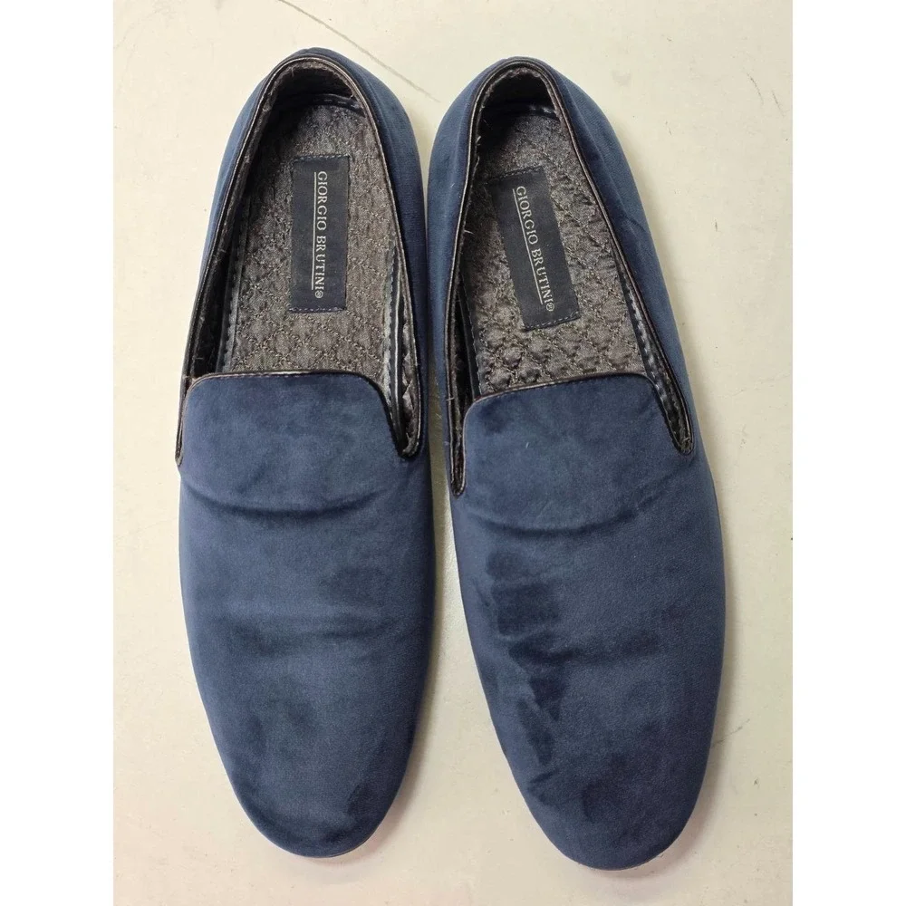 Giorgio Brutini Men's Shoes Size 10 M Blue Velvet Slip On Dress Formal Loafers